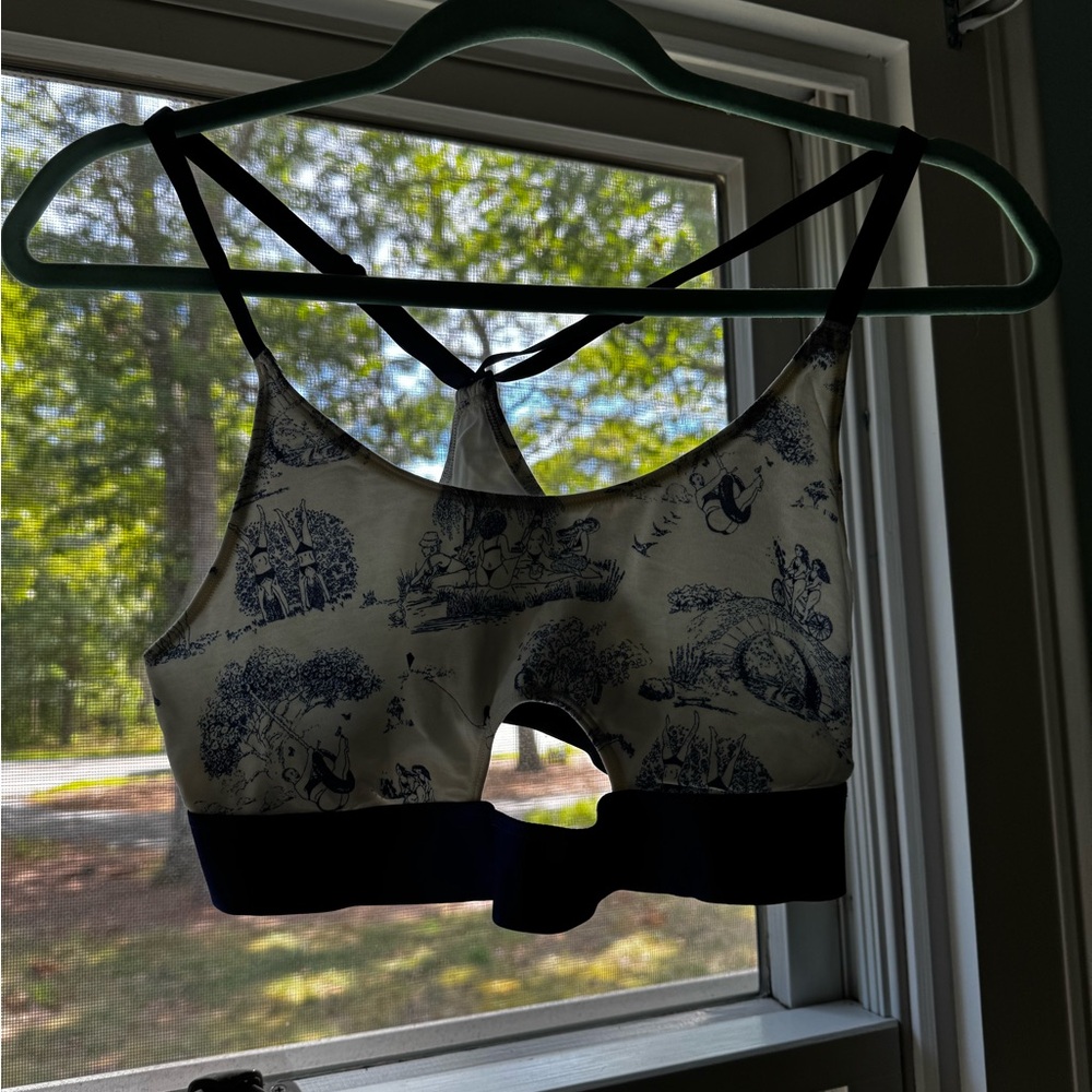 Navy and White Printed Bralette